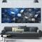 Designart - Crystal Cell Dark Blue Steel Texture - Abstract Wall Art Canvas